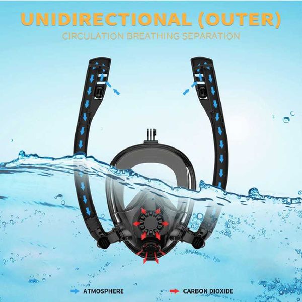 

houkiper diving mask swimming glasses goggles scuba breath one-way external circulation breathing separation diving mask