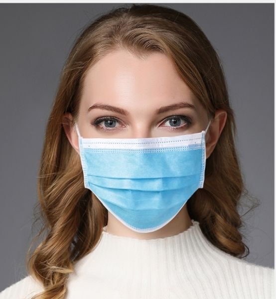 

dhl ship 20 1pcs party mask blue face mouthdust breathable earloop comfortable dustthick 3 layer masks 9608