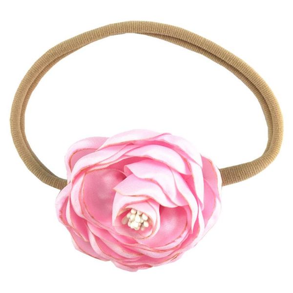 

30 pcs/lot, 6 cm satin singed core high grade hand - made double roll garnet ribbon with nylon headband accessories, Slivery;white