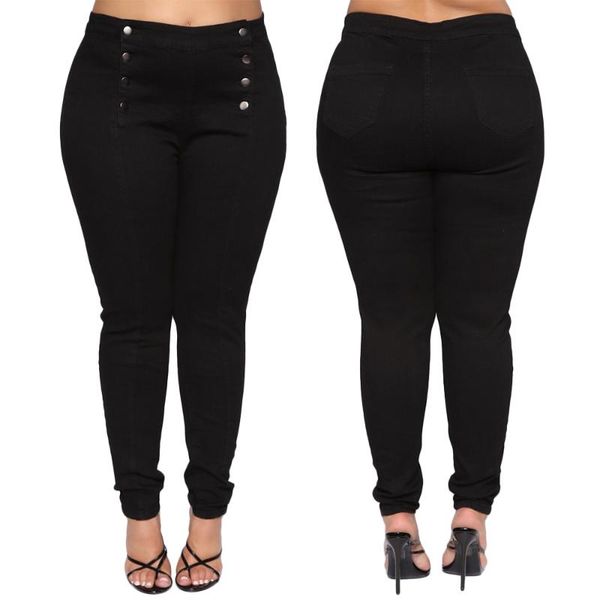 

women's jeans women pants black color skinny casual plus size woman high waist slim fit denim leggings trousers pencil s-3xl d30, Blue