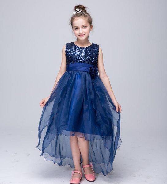 

summer 2020 sleeveless kids princess sequin dress, Red;yellow