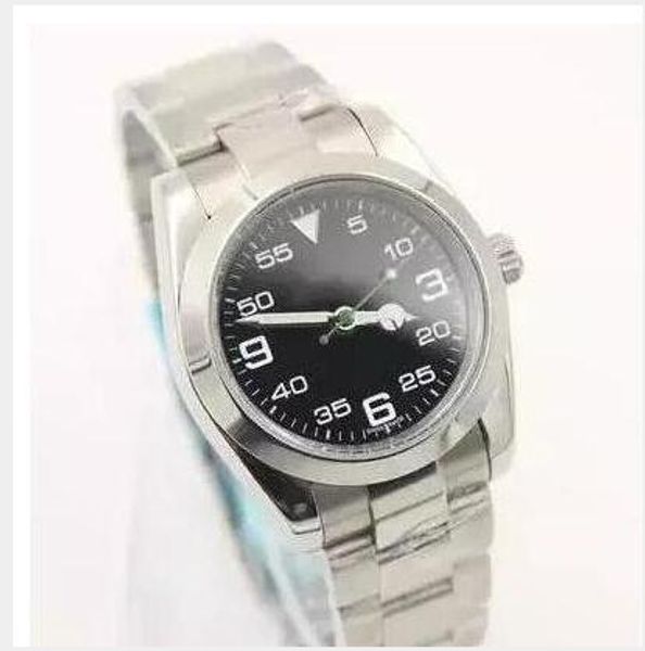 

мужские часы ремешок из нержавеющей стали AIR KING черный циферблат с зеленой стрелк