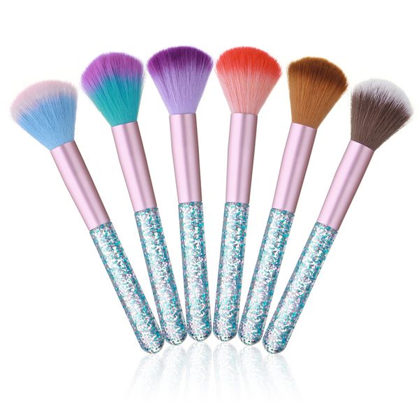 

6 colors soft nail dust cleaning brush nail glitter dust remover uv gel powder removal acrylic nail brushes manicure tools jk1912, Yellow