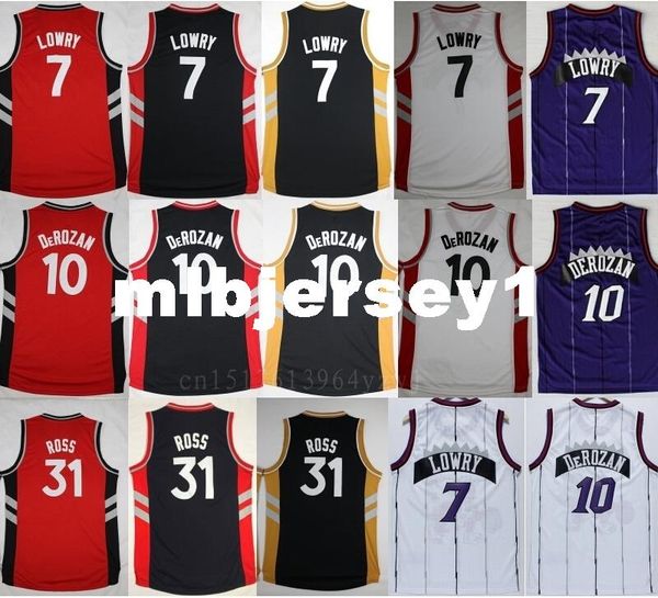 

retro 2016 men's 10 dd jersey #7 lowry basketball jerseys sports 31 terrence ross team red black white purple ncaa college, Black;blue