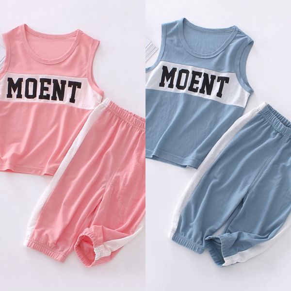 

children's casual suit letter loose sports children's casual pullover vest shorts suit letter pullover vest loose sports shorts