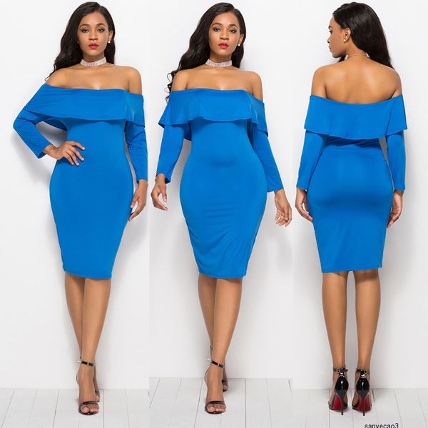 

womens designer solid color banquet dress v-neck long sleeve hip split dress cc6ih, Black;gray