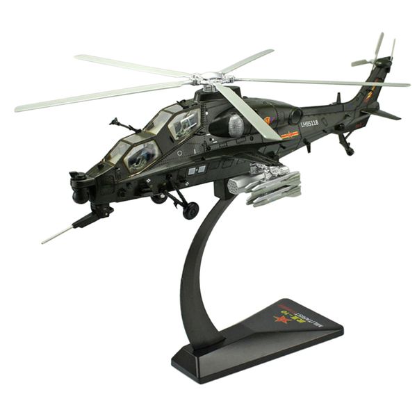 

1:48 scale diecast helicopter model, chinese wz-10 gunship collectible decoration gift for army fans, kids and adults