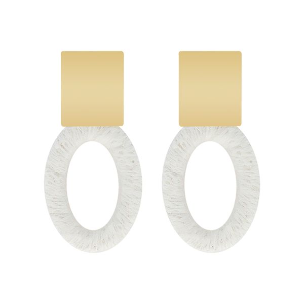 

wild hair ball earrings temperament long earrings personality female winter new metal, Silver