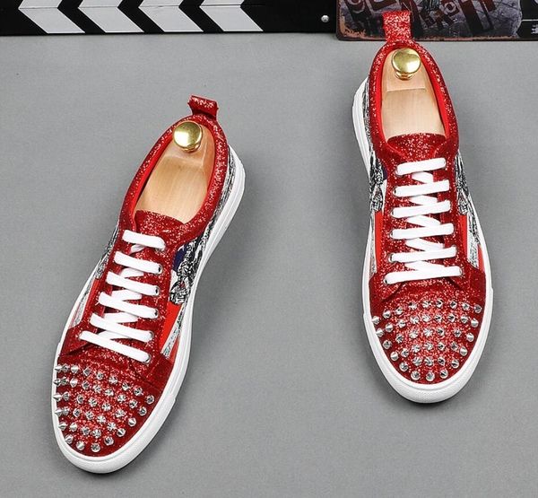 

2019 fashion casual formal shoes for men black genuine leather men wedding shoes gold metallic mens studded loafers 1h5