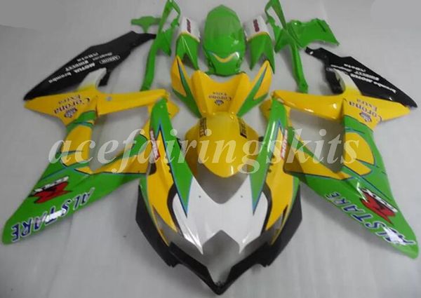 

4gifts injection mold new abs motorcycle fairings set fit for suzuki gsx-r600 gsx-r750 600 750 k8 2008 2009 2010 08 09 10 yellow green