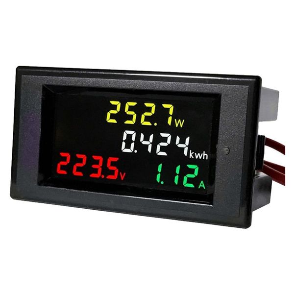 

ac 80-300v lcd digital voltmeter ammeter volt amp power kwh panel meter 100a ct