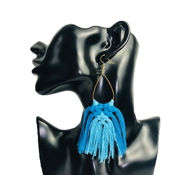 

cpop vintage boho макраме серьги этнический fringe себе кисточкой серьги женщины невесты подарков розовый коричневый хлопок аксессуары drop, Silver
