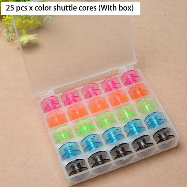 

25pcs random color color the bobbin sewing machine box plastic thread useful needlework home application colours, Black