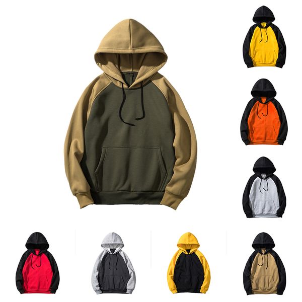 

heflashor 2019 brand new streetwear patchwork hoodies men hip hop hooded solidcasual hoody mens sweatshirts eu size sportswear, Black