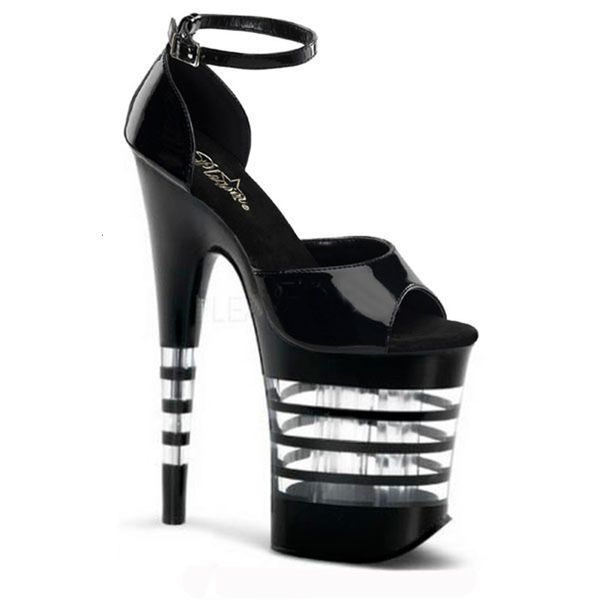 

gladiator wedding 20cm super high thin heels female shoes peep-toe ankle thick platform buckle-strap sandles waterproof, Black
