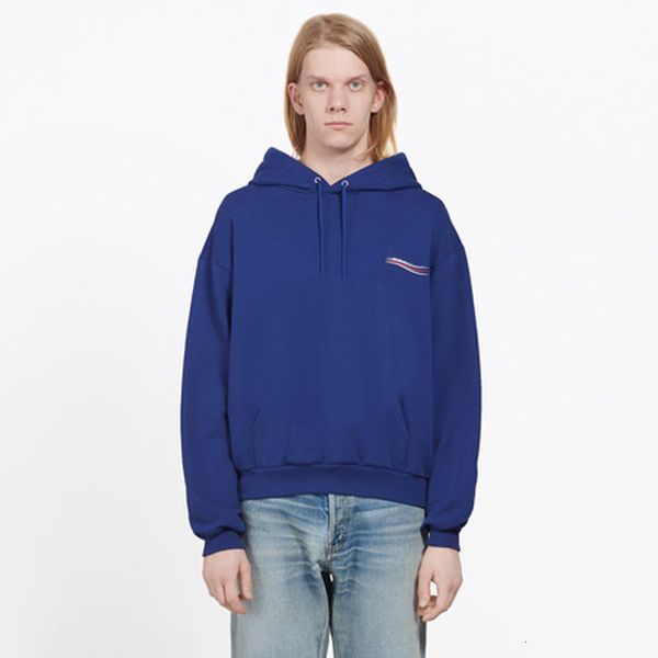 

19fw paris hoodie classic logo wave print sweatshirt casual hooded pullover fashion spring autumn winter street hip hop hoodies, Black