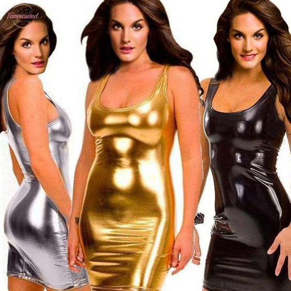 

2020 new tight fitting dress slim wet look twill fetish bondage vinyl pvc dress leather bodycon plus size 5xl, Black;gray
