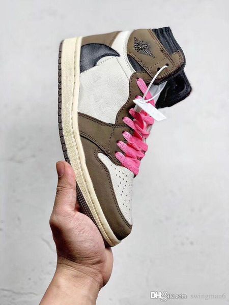 

2019 Release Air Authentic 1 High Retro Travis Scott OG TS SP 3M Cactus Jack Dark Mocha For Men Women Basketball Shoes Sneakers CD4487-100