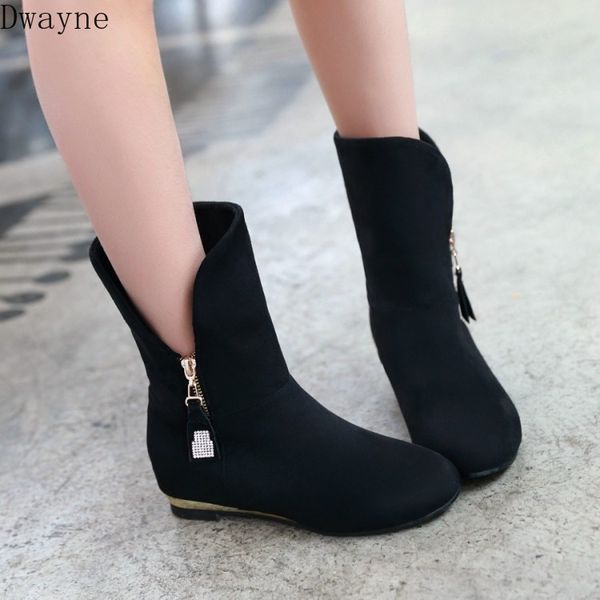 

2020 autumn new high suede korean version of boots women, Black