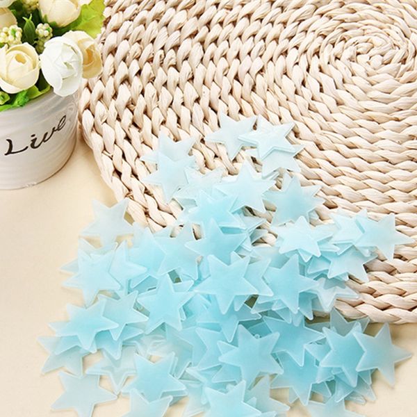 

ws 100pcs lovely luminous stars wall stickers home glow in the dark for kids fluorescent decoration