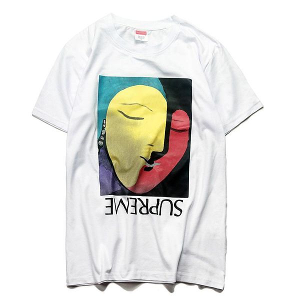 

suprÃªme t-shirts abstract woman avatar printing tshirts summer popular mens short sleeve sell trend tee shirt couple casual cozy t shirt, White;black