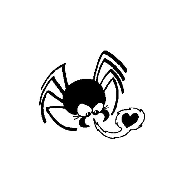 

16*13.4cm dangerous spider love heart funny car window bumper novelty jdm drift vinyl decal sticker