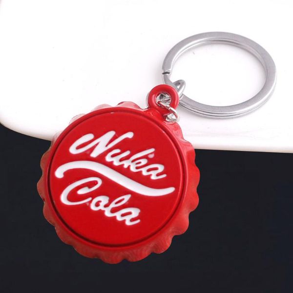 

горячая игра fallouts nuka cola открывалка для бутылок брелки cap car keyring key chain для женщин мужчин летний штопор любовь пиво подарок, Silver