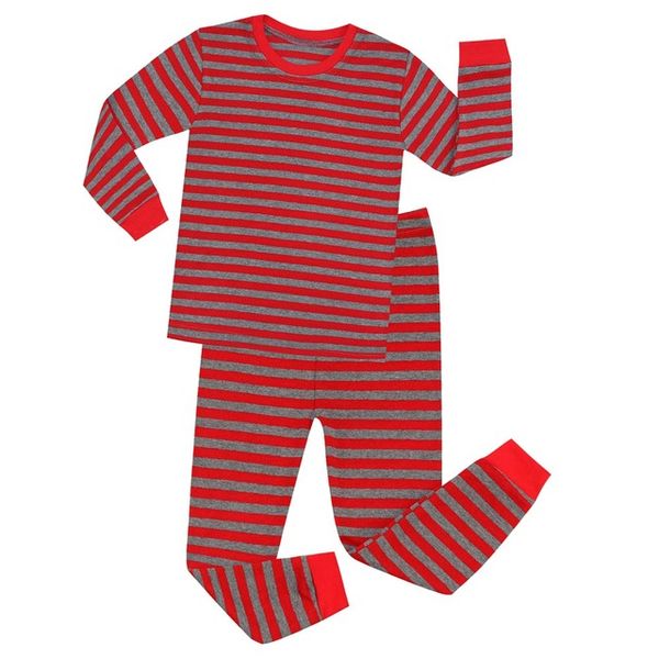 Black And White Cotton Full Sleeve Striped Pajamas Sets Children
