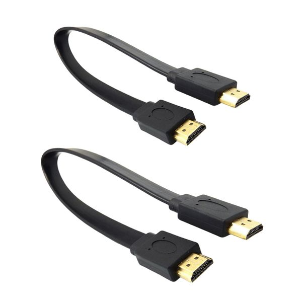 

2pcs full hd hdmi male to male plug flat cable adapter for audio video hdtv