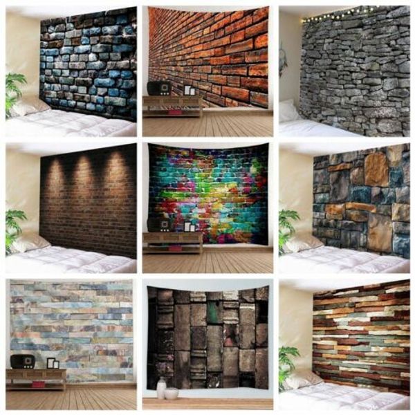 

art brick stone hd printed pattern psychedelic tapestry for living room bedspread wall hanging decorative multifunctional tapestry