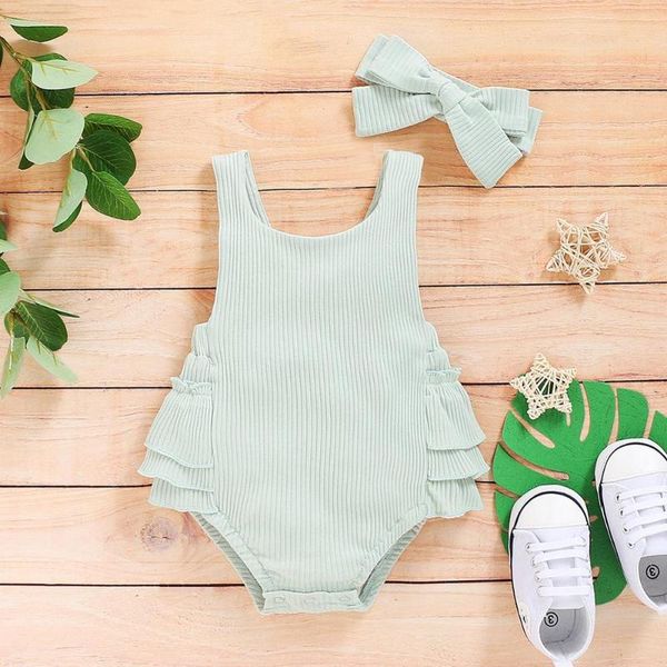 

summer baby clothes fashion newborn toddler infant baby girls deer ruffles romper jumpsuit clothes outfits, Blue