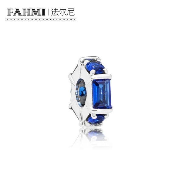 

fahmi 100% 925 sterling silver new 797529nsbl blue ice sculpture spacer charm original women's jewelry suitable charming gift