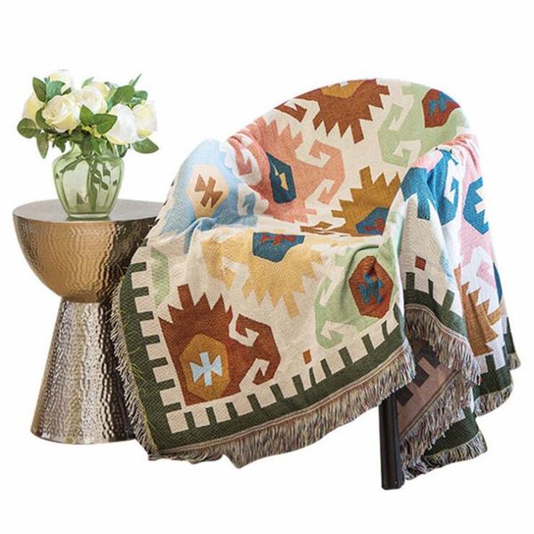 

nordic style blanket for couch sofa decorative slipcover european style stitching travel plane blanket healthy mat
