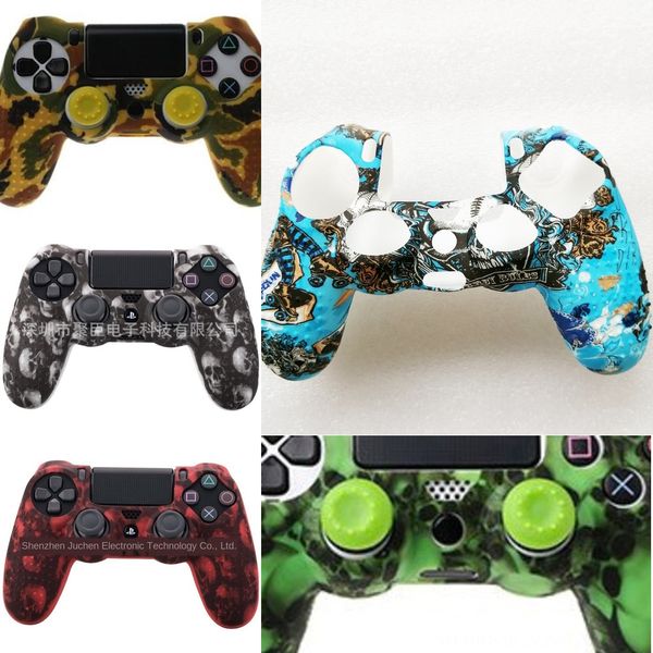 

qwy4h guards soft sleeve skin silicone camouflage camo ps4 cover case protector for playstation 4 grip ps4 pro controller+2 caps