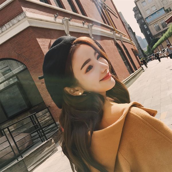 2020 Fashion Basic Classic Woolen Berets Hats Women 2019 Winter