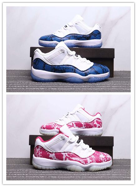 

11 Low Pink Snakeskin Men Women Basketba Shoes 2019 Cheap 11s Navy Blue Snakeskin mens ladies Sports sneakers trainer With Box