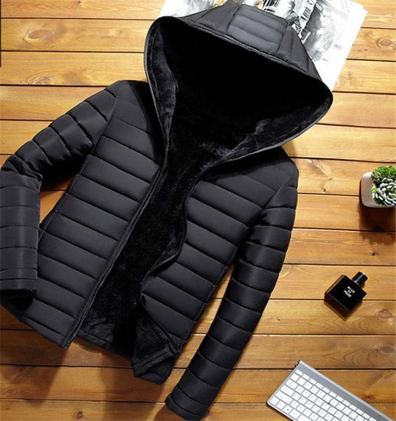 

new cotton jacket for men autumn and winter korean version short style thick and velvet fashion casual cotton jacket cap busines, Tan;black