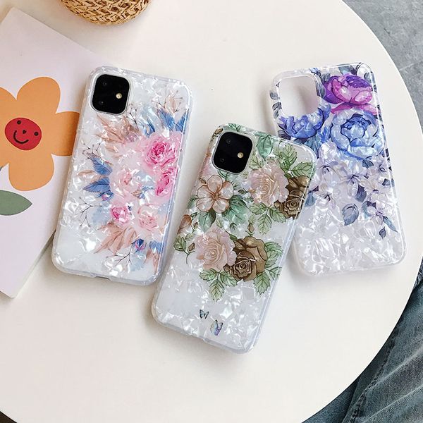 

Цветок Раковина мобильного телефон дела Цветочной Обложка для iPhone 11 Pro Max 11 XS Max XR 8