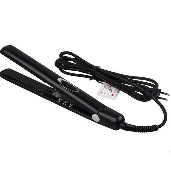 

infrared hair straightener,professional 1 inch flat iron with fast heat technology new negative ion hair straightening iron, Black