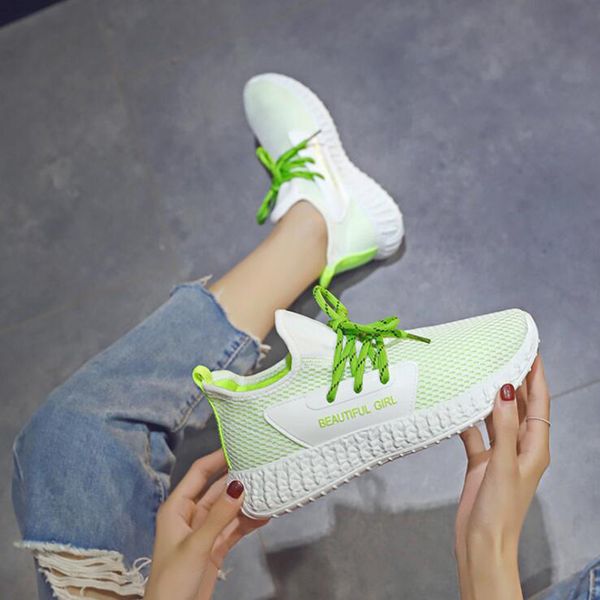

new women running shoes light green fashion womens trainer breathable triple black pink mesh sport sneaker size 36-39