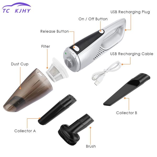 

2018 auto portable mini vacuum cleaner for home car 100w powerful usb charging hand-held cordless vacuum cleaner dust collector