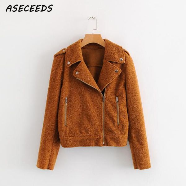 

faux fur coat women manteau femme hiver turn-down collar abrigo mujer zipper teddy coat winter 2018 korean fashion clothes, Black