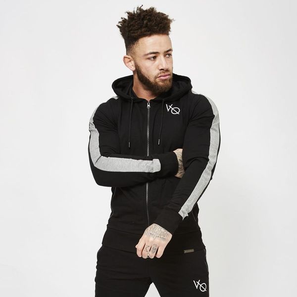 

chuqing new autumn and winter men's sports suit casual sweater fitness stretch running suit, Gray