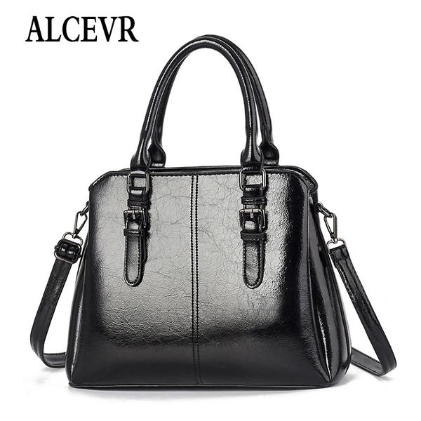

alcevr vintage fashion solid color women pu leather shoulder crossbody bags simple style all-match elegant ladies handbags