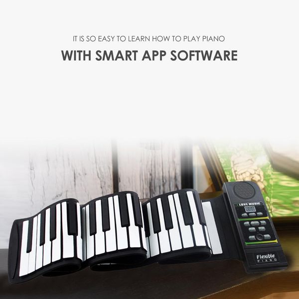 

портативный гибкий roll up piano электронные 49/61 / 88keys usb аккумуляторная цифровая клавиатура