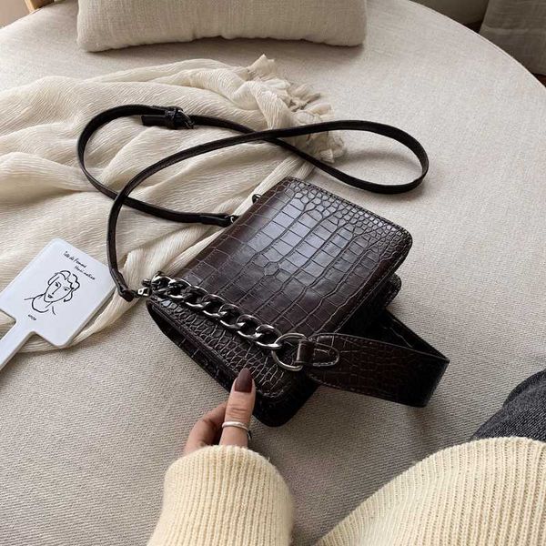 

chain ladies casual pu leather women handbags female messenger bags ladies shoulder bags stone pattern 2020 new fashion