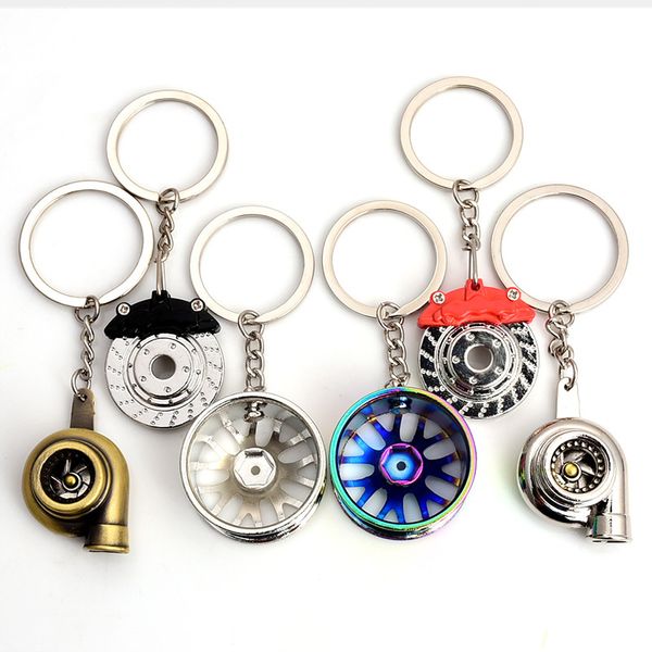 

1pc black rim wheel keychain car wheel nos turbo keychain key ring metal with brake discs hub keyring auto accessories