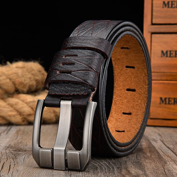 

belt male leather belt men strap male genuine leather pin buckle belts for men cummerbunds ceinture homme, Black;brown