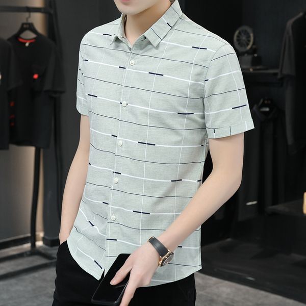 

2020 social striped designer short shirts men slim fit vintage fashions men'sshort sleev shirt man dress jersey casual clothin, White;black