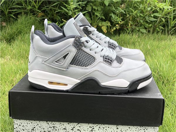 

2019 release authentic 4 cool grey chrome dark charcoal varsity maize flight 4s men outdoor shoes sneakers 308497-007 with box